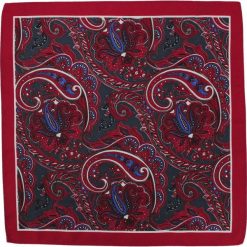 Czerwona, Bordowa Poszetka w Orientalny Wzór, Kwiaty, Liście - 30x30 cm - Alties POSZALTS0138. Czerwone poszetki męskie Alties, w kwiaty, z materiału, eleganckie. Za 27,00 zł.