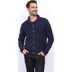 Golfy męskie: Sweter rozpinany w kolorze niebieskim