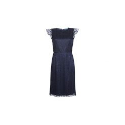 Sukienki krótkie Lauren Ralph Lauren LACE CAP SLEEVE DRESS. Niebieskie sukienki damskie Lauren Ralph Lauren, bez wzorów, bez kołnierzyka, z krótkim rękawem, krótkie, mini. Za 1009,00 zł.