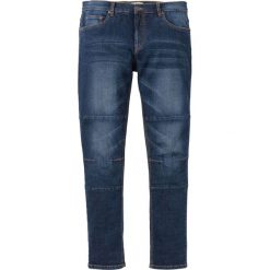 Dżinsy ze stretchem Regular Fit ze specjalnym krojem brzucha bonprix ciemnoniebieski "stone". Niebieskie jeansy męskie bonprix, m, bez wzorów, z obniżonym stanem. Za 129,99 zł.