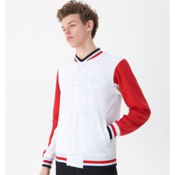 Bluza typu college - Jasny szar. Szare bluzy męskie House, s, bez wzorów, bez kołnierzyka, bez rękawów, bez kaptura. Za 99,99 zł.