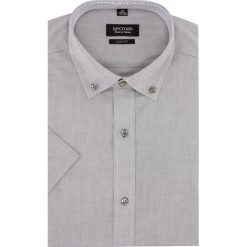 Koszula bexley 2512 krótki rękaw slim fit szary. Szare koszule męskie Recman, m, bez wzorów, bez kołnierzyka, z krótkim rękawem. Za 69,99 zł.