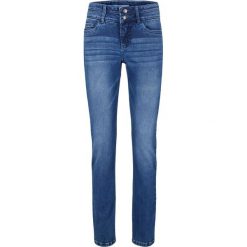 Dżinsy ze stretchem shape SLIM bonprix niebieski. Niebieskie jeansy damskie bonprix, bez wzorów, z elastanu. Za 169,99 zł.