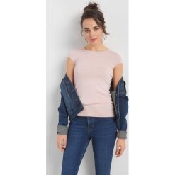 Sweter z wiązaniem na plecach. Żółte swetry damskie Orsay, xs, w grochy, z wiskozy, z krótkim rękawem, krótkie, bez kaptura. Za 49,99 zł.