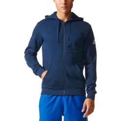 Bluza z kapturem. Czarne bluzy męskie rozpinane marki adidas Performance, l, z bawełny, z długim rękawem, długie, z kapturem. Za 272,96 zł.