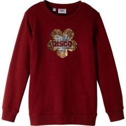 Bluza z obracanymi cekinami bonprix czerwony kasztanowy. Czerwone bluzy dziewczęce bonprix, z aplikacjami, bez rękawów, bez kaptura. Za 54,99 zł.