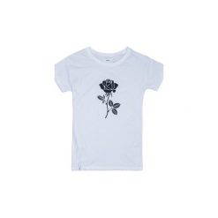 T-shirt Rose. Białe t-shirty damskie Harp Team, m, z nadrukiem, z bawełny, klasyczne, z klasycznym kołnierzykiem. Za 99,00 zł.