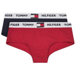 Komplet 2 par fig klasycznych TOMMY HILFIGER UG0UG00349. Niebieskie figi damskie TOMMY HILFIGER, bez wzorów, z elastanu. Za 119,00 zł.