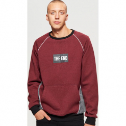Bluza z napisem - Bordowy. Czerwone bluzy męskie rozpinane marki Cropp, s, z napisami. Za 99,99 zł.