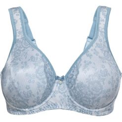 Biustonosz t-shirt na fiszbinach bonprix jasnoniebiesko-biały w kwiaty. Szare biustonosze bonprix, w kwiaty. Za 64,99 zł.