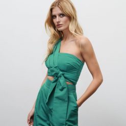Top z kokardą - Zielony. Zielone topy damskie Reserved, bez wzorów, bez kołnierzyka. Za 139,99 zł.
