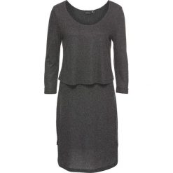 Sukienka z materiału w optyce dzianiny bonprix antracytowy melanż. Szare sukienki dzianinowe marki Reserved, l, dopasowane. Za 79,99 zł.