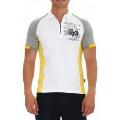 Koszulki polo: Koszulka polo w kolorze biało-szaro-żółtym