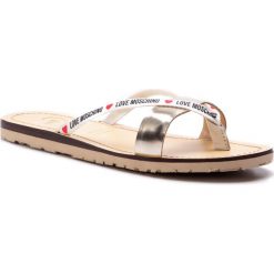 Japonki LOVE MOSCHINO - JA28121G07JV210A Plat. Szare klapki damskie Love Moschino, bez wzorów, ze skóry ekologicznej, bez obcasa. W wyprzedaży za 279,00 zł.