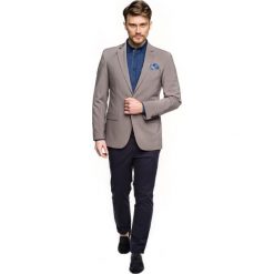 Marynarki męskie: marynarka veneto beż slim fit