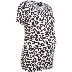Shirt ciążowy bonprix biały - leo. Białe bluzki ciążowe bonprix, bez wzorów, z wiskozy, bez kołnierzyka, bez rękawów. Za 54,99 zł.