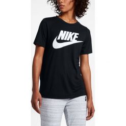 Nike - Top. Czarne topy damskie Nike, s, z nadrukiem, z poliesteru, z okrągłym kołnierzem. W wyprzedaży za 159,90 zł.