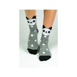 Skarpetki z pandą w kropki USZKA 3D. Szare skarpetki damskie marki Candysox.pl, w kropki. Za 30,00 zł.