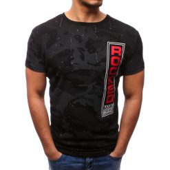 T-shirty męskie: T-shirt męski z nadrukiem czarny (rx2746)
