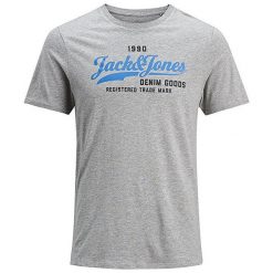 Jack&Jones Męska Koszulka Jjelogo Ss Crew Neck Noos Dwa Kolor Jasno Grey Melange (Rozmiar S). Szare koszulki męskie marki Jack&Jones, s, bez wzorów, bez kołnierzyka, bez rękawów. W wyprzedaży za 44,00 zł.