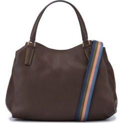 Trussardi Jeans Rabarbaro Medium Torebka Brązowy. Pomarańczowe torebki klasyczne damskie Trussardi Jeans, w paski, z jeansu, bez dodatków. Za 697,95 zł.