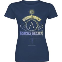 Bluzki asymetryczne: Harry Potter Lumos Maxima Koszulka damska granatowy