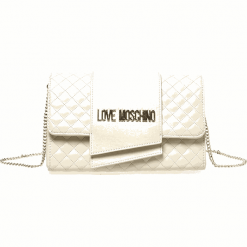 Love Moschino kopertówka damska JC4314-PP08-KA0-110 biała. Białe kopertówki damskie Love Moschino, na imprezę, bez wzorów, eleganckie, pikowane, bez dodatków. Za 569,00 zł.