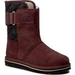 Buty SOREL - Newbie NL2068 Redwood/Black 628. Czerwone botki damskie zamszowe marki Sorel. W wyprzedaży za 259,00 zł.