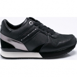 Tommy Hilfiger - Buty. Czarne buty sportowe damskie TOMMY HILFIGER, z materiału. Za 399,90 zł.