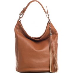 Shopper bag damskie: Skórzana torebka w kolorze brązowym – 27 x 45 x 18 cm