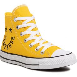 Trampki CONVERSE - Ctas Hi 167070C Amarillo/Black/Whi. Żółte półbuty damskie Converse, bez wzorów, z gumy, bez obcasa, na płaskiej podeszwie, bez zapięcia. W wyprzedaży za 239,00 zł.