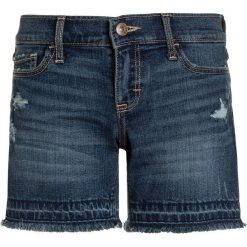 Abercrombie & Fitch CORE PLAY LENGTH Szorty jeansowe dark destroy. Niebieskie spodenki chłopięce marki Abercrombie & Fitch, z elastanu. Za 129,00 zł.
