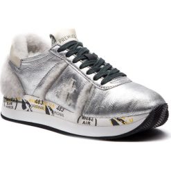 Sneakersy PREMIATA - Conny 3340 Srebrny. Szare półbuty damskie marki Premiata, na co dzień, bez wzorów, ze skóry, bez obcasa, na koturnie, bez zapięcia. W wyprzedaży za 609,00 zł.