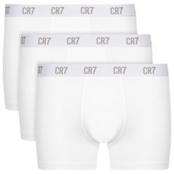 Komplet 3 par bokserek Cristiano Ronaldo CR7 Main Basic 3Pack 8100-49-100. Białe bokserki męskie Cristiano Ronaldo CR7, bez wzorów, z elastanu. W wyprzedaży za 99,00 zł.