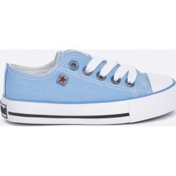 Big Star - Trampki dziecięce. Niebieskie trampki dziewczęce BIG STAR, bez wzorów, z materiału, na sznurówki. Za 79,90 zł.