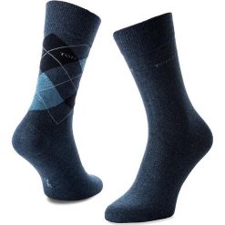 Zestaw 2 par wysokich skarpet męskich TOM TAILOR - 9044 Argyle Light Denim 434. Niebieskie skarpetki męskie z elastanu. Za 29,00 zł.