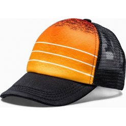 Czapka męska z daszkiem H053 - pomarańczowa. Pomarańczowe czapki męskie Ombre Clothing, bez wzorów. Za 13,00 zł.