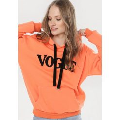 Pomarańczowa Bluza Adravia. Pomarańczowe bluzy damskie Born2be, xl, bez wzorów, bez rękawów, z kapturem. W wyprzedaży za 79,99 zł.