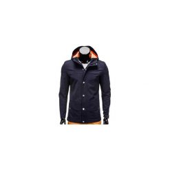 KURTKA MĘSKA PRZEJŚCIOWA PARKA C310 - GRANATOWA. Brązowe kurtki męskie przejściowe Ombre Clothing, m, z bawełny. Za 99,00 zł.