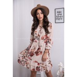 Sukienka Simone Beige. Brązowe sukienki damskie Modaforyou, na co dzień, s, bez wzorów, z poliesteru, bez kołnierzyka, bez rękawów. Za 89,00 zł.