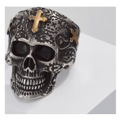 Sygnety męskie: Royal Ego SKULL CROSS Pierścionek silvercoloured/goldcoloured