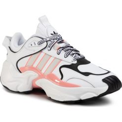 Buty adidas - Magmur Runner W EG5435 Ftwwht/Greone/Glopnk. Białe półbuty damskie Adidas, na co dzień, bez wzorów, ze skóry ekologicznej, bez obcasa, na płaskiej podeszwie, bez zapięcia. W wyprzedaży za 399,00 zł.