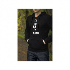 I'm not old męska czarna bluza z kapturem. Czarne bluzy męskie marki One mug a day, s, bez wzorów, z bawełny, z kapturem, bez rękawów, z kapturem. Za 179,00 zł.