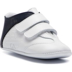 Sneakersy EMPORIO ARMANI - XLX002 XON01 B139 Wnite/Blue. Białe trampki chłopięce Emporio Armani, bez wzorów, ze skóry, na rzepy. Za 509,00 zł.