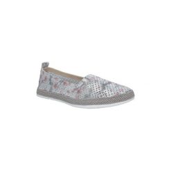 Espadryle Jezzi Srebrne espadryle skórzane slip on mozaika 8BL18-0277. Szare trampki i tenisówki damskie marki Jezzi. Za 109,99 zł.