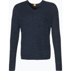 Swetry klasyczne męskie: BOSS Casual – Sweter męski – Akatus, niebieski