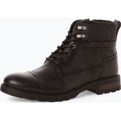 Tommy Hilfiger - Kozaki męskie z dodatkiem skóry, czarny. Czarne buty zimowe męskie TOMMY HILFIGER, ze skóry. Za 749,95 zł.