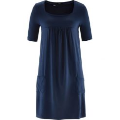 Sukienki: Sukienka shirtowa, krótki rękaw bonprix ciemnoniebieski