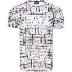 T-shirt EA7 EMPORIO ARMANI Biały|Print. Białe t-shirty męskie marki EA7 Emporio Armani, bez wzorów, z bawełny, z okrągłym kołnierzem. Za 340,00 zł.