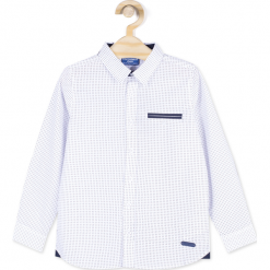Koszula. Białe koszule chłopięce z długim rękawem ELEGANT JUNIOR BOY, z bawełny. Za 59,90 zł.